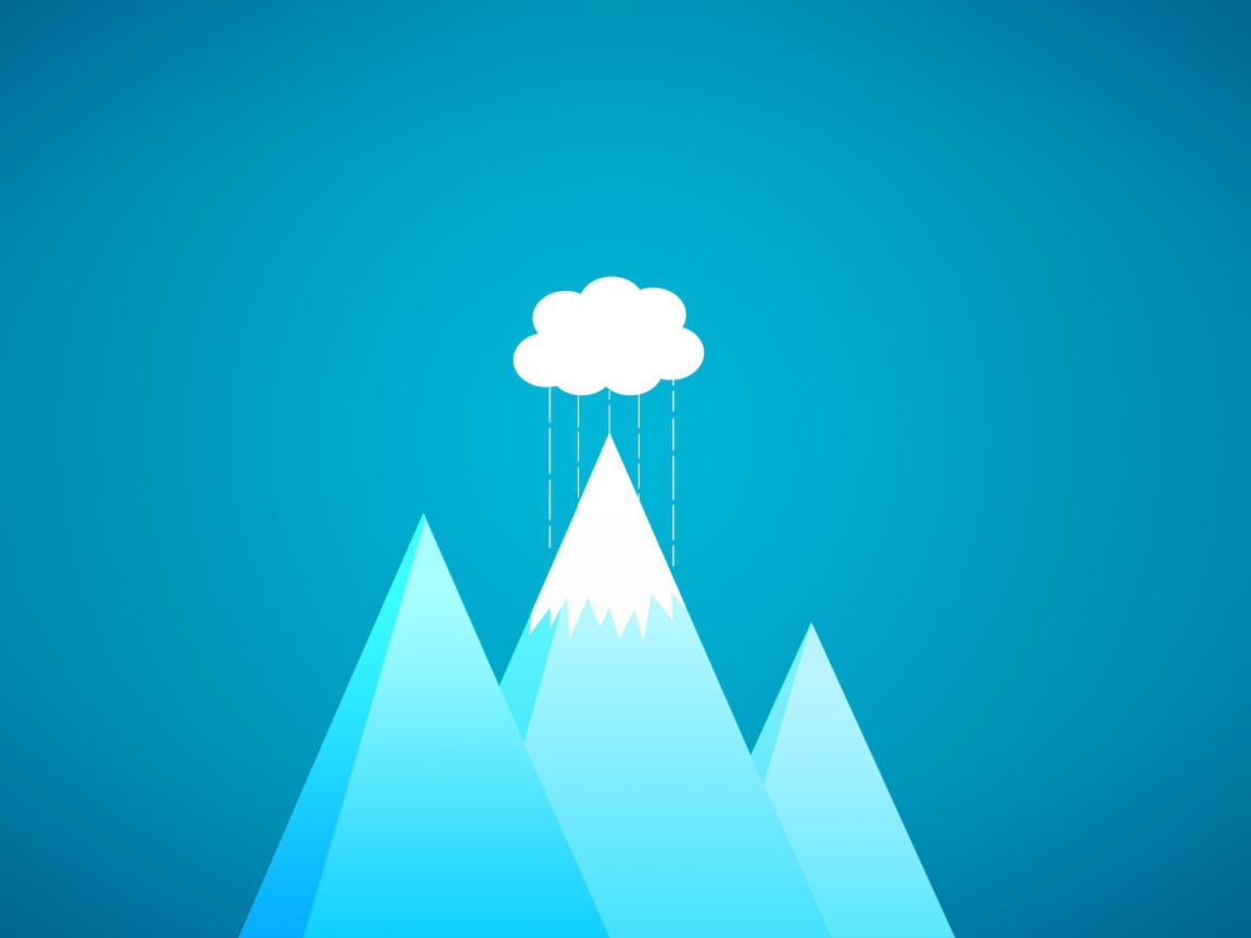 Туча над горой, голубой фон