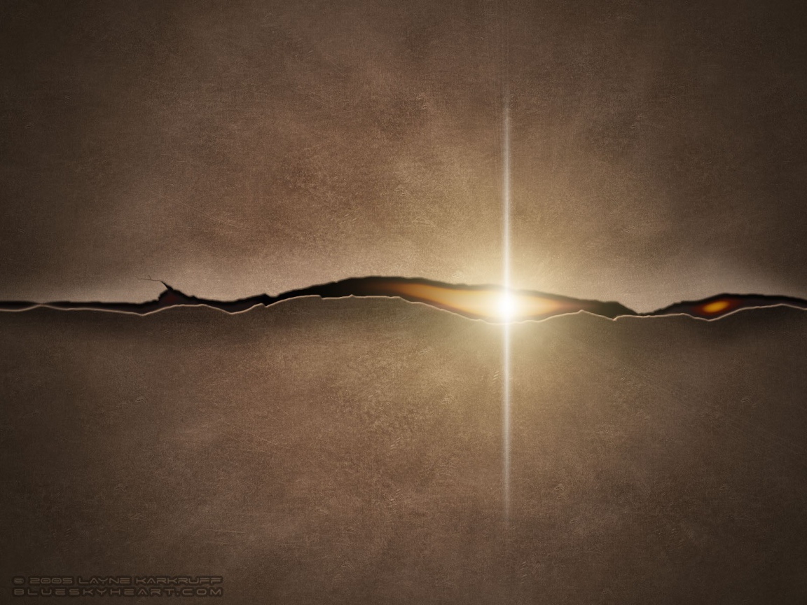 Трещина в ткани, коричневый фон