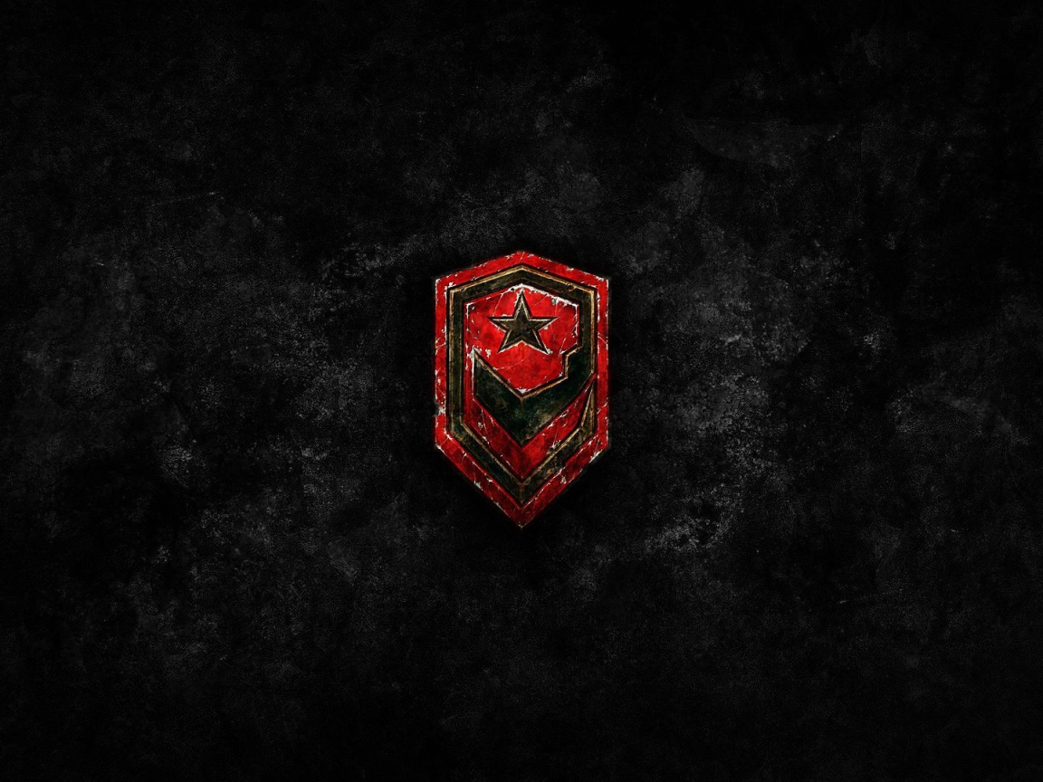 Красный значок из Starcraft II, черный фон