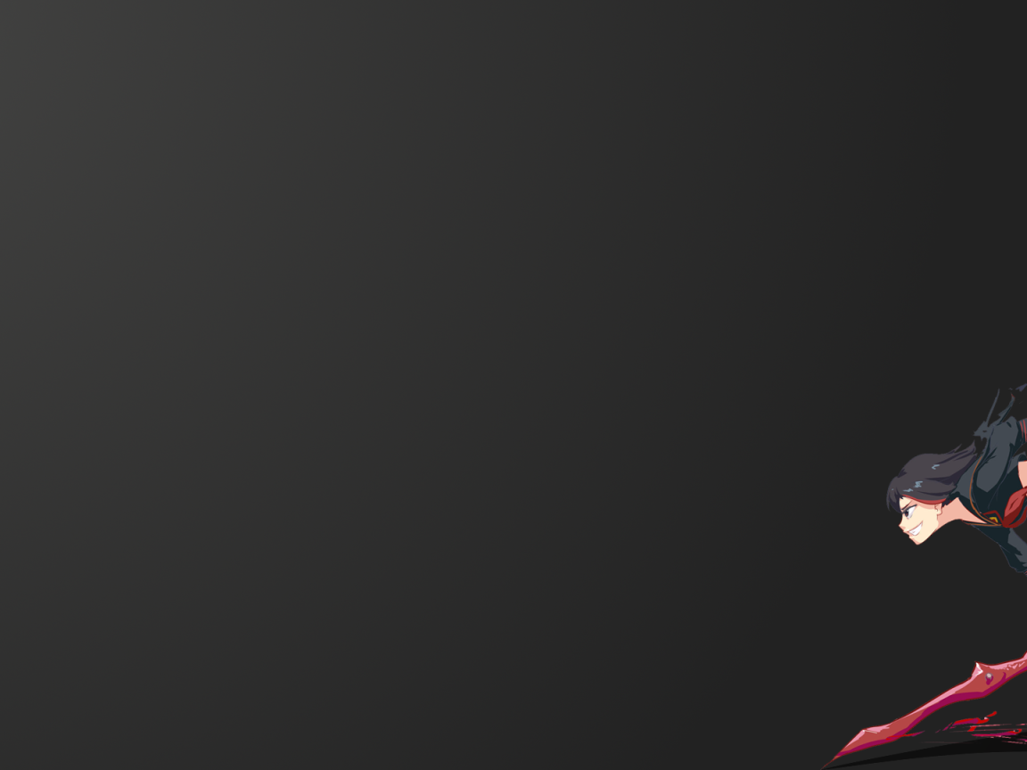 Девушка аниме Matoi Ryuuko, черный фон