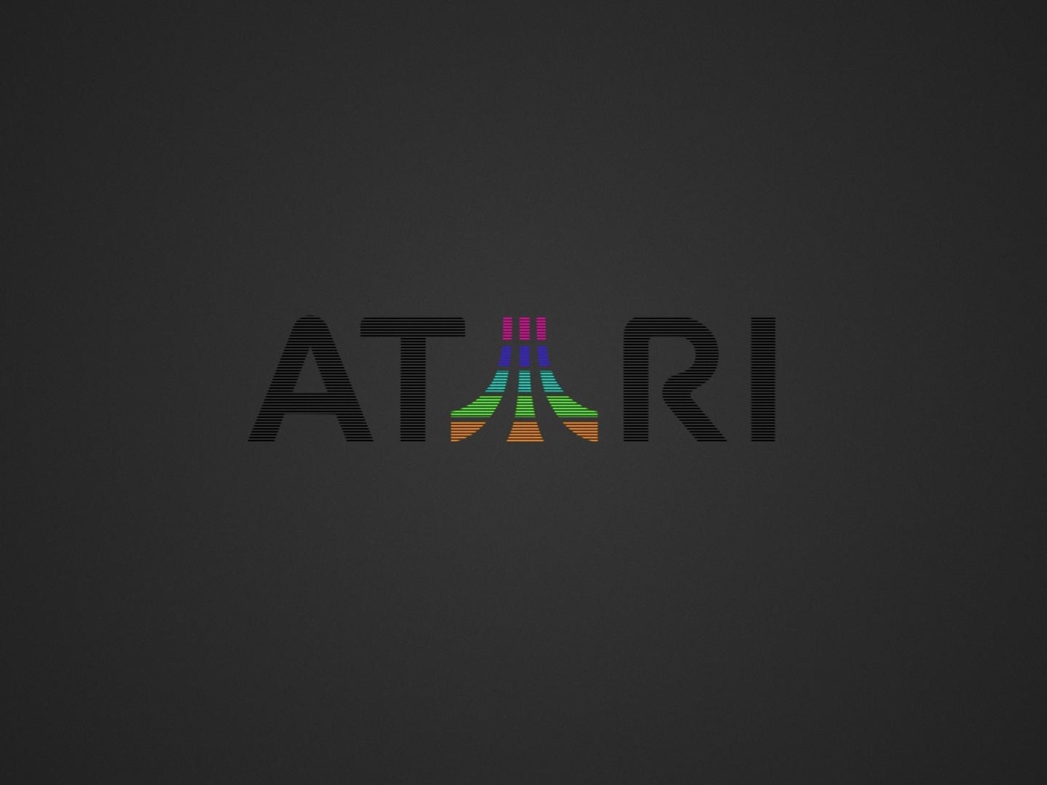 Надпись Atari, серый фон