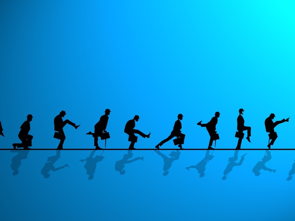 Комик группа Монти Пайтон, голубой фон