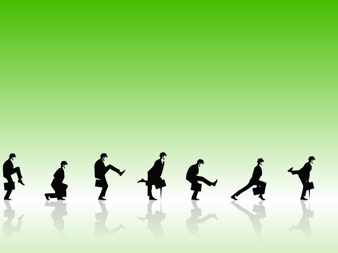 Комик группа Монти Пайтон, зеленый фон