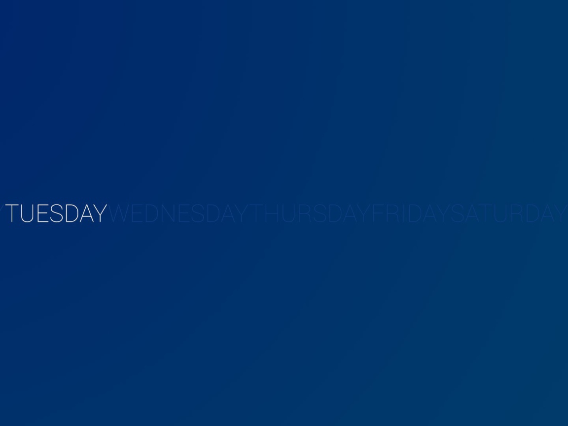 День недели вторник