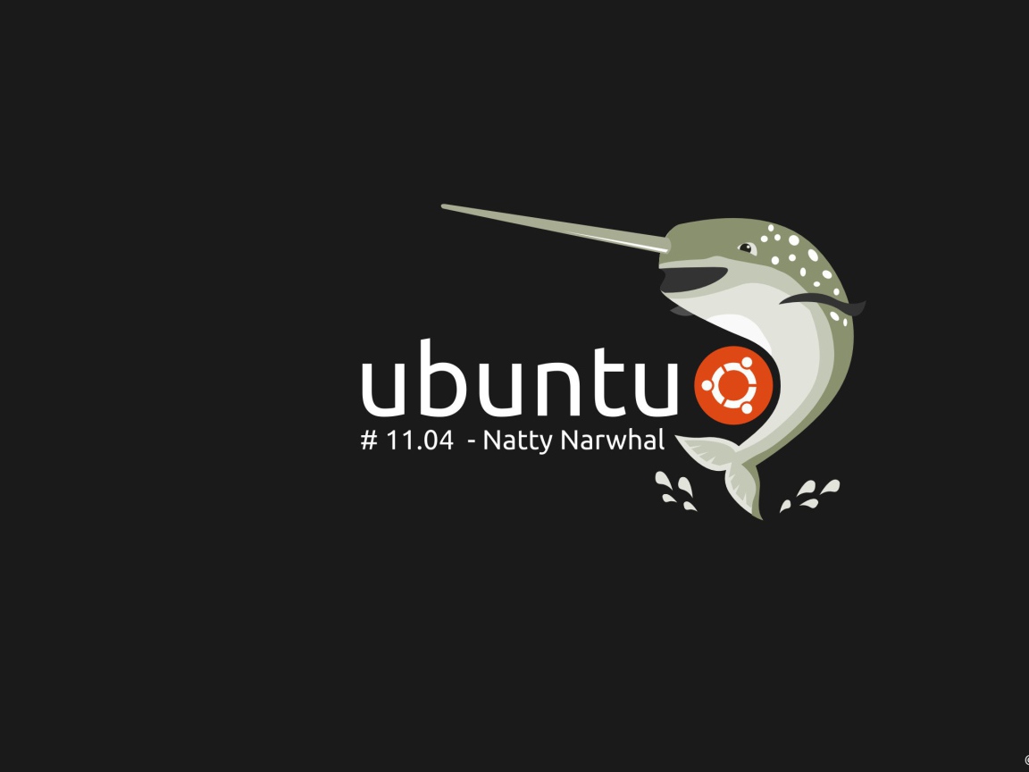 Дельфин нарвал, фон Ubuntu