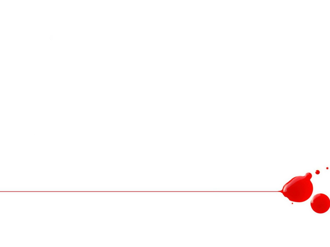Капли крови и красная линия на белом фоне
