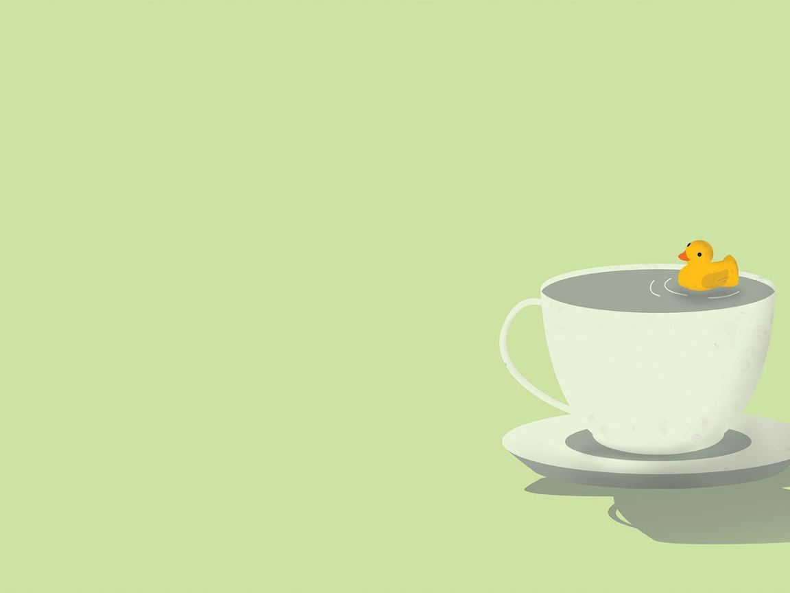 Уточка в чашке, фон