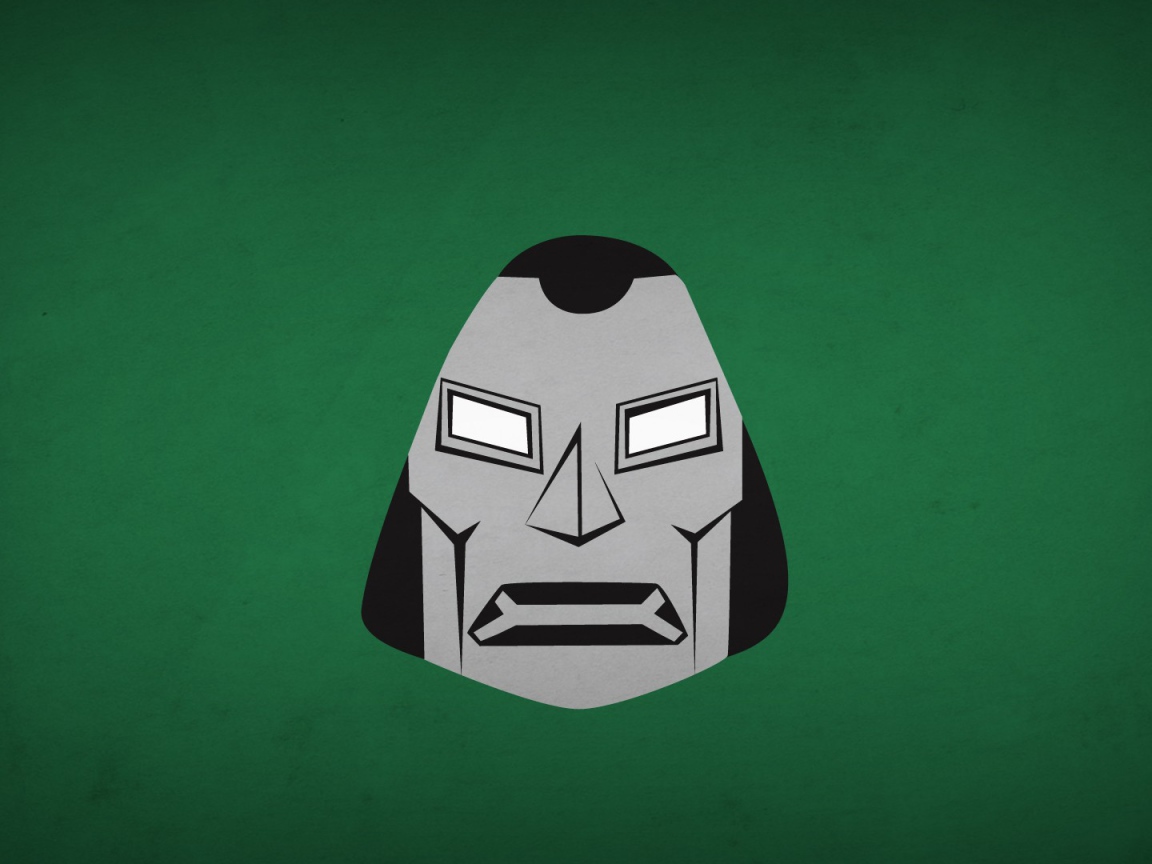 Лицо доктора Дум, зеленый фон