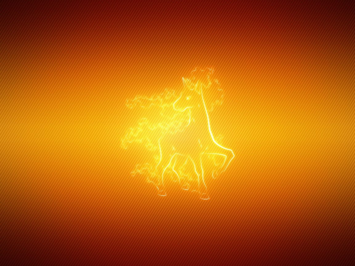Огненный конь, оранжевый фон