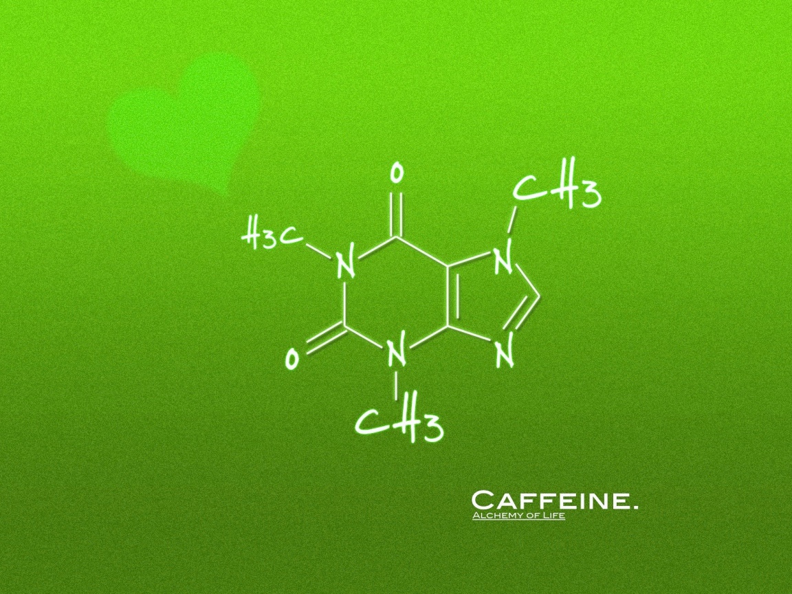 Формула кофе, зеленый фон