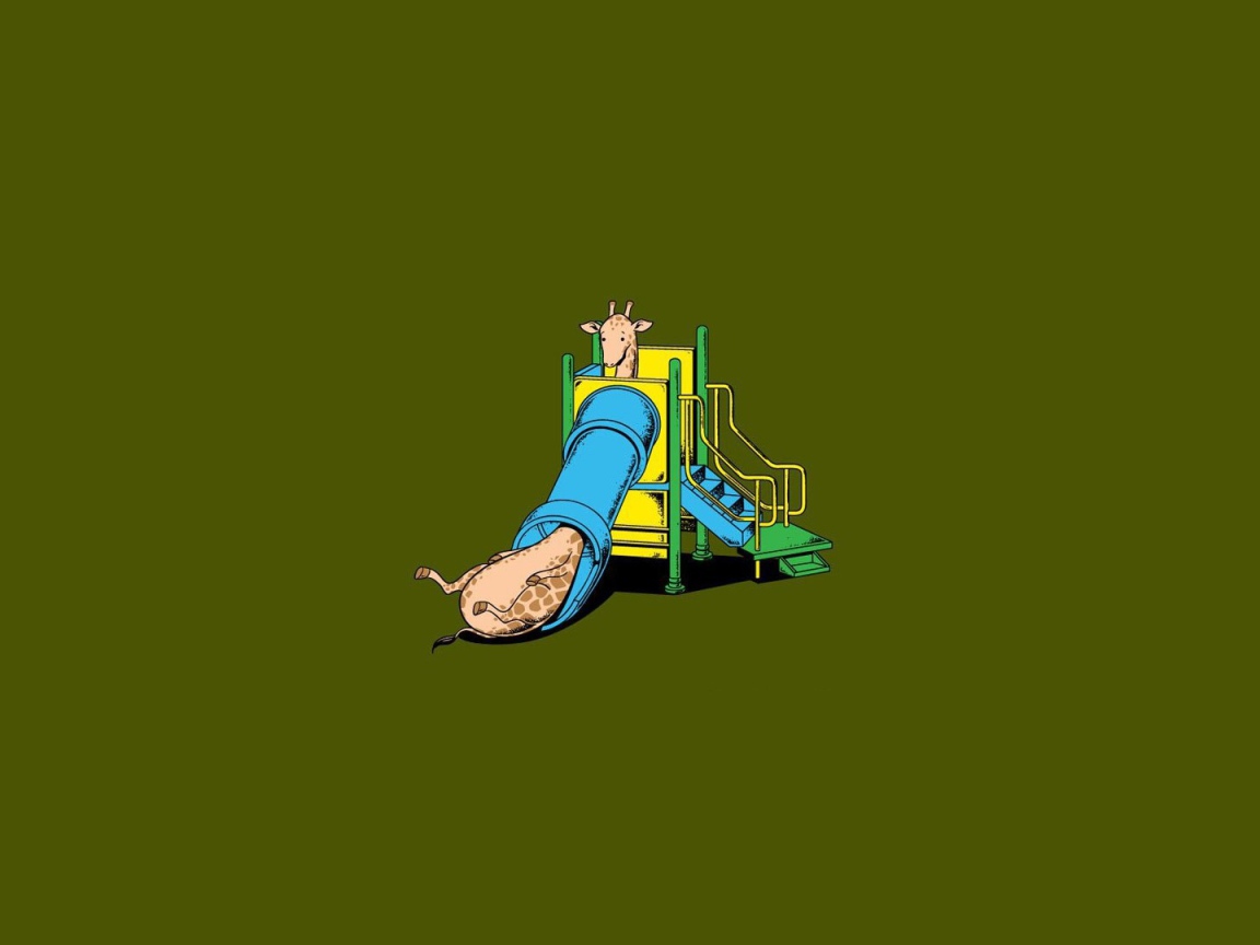 Жираф на детской горке