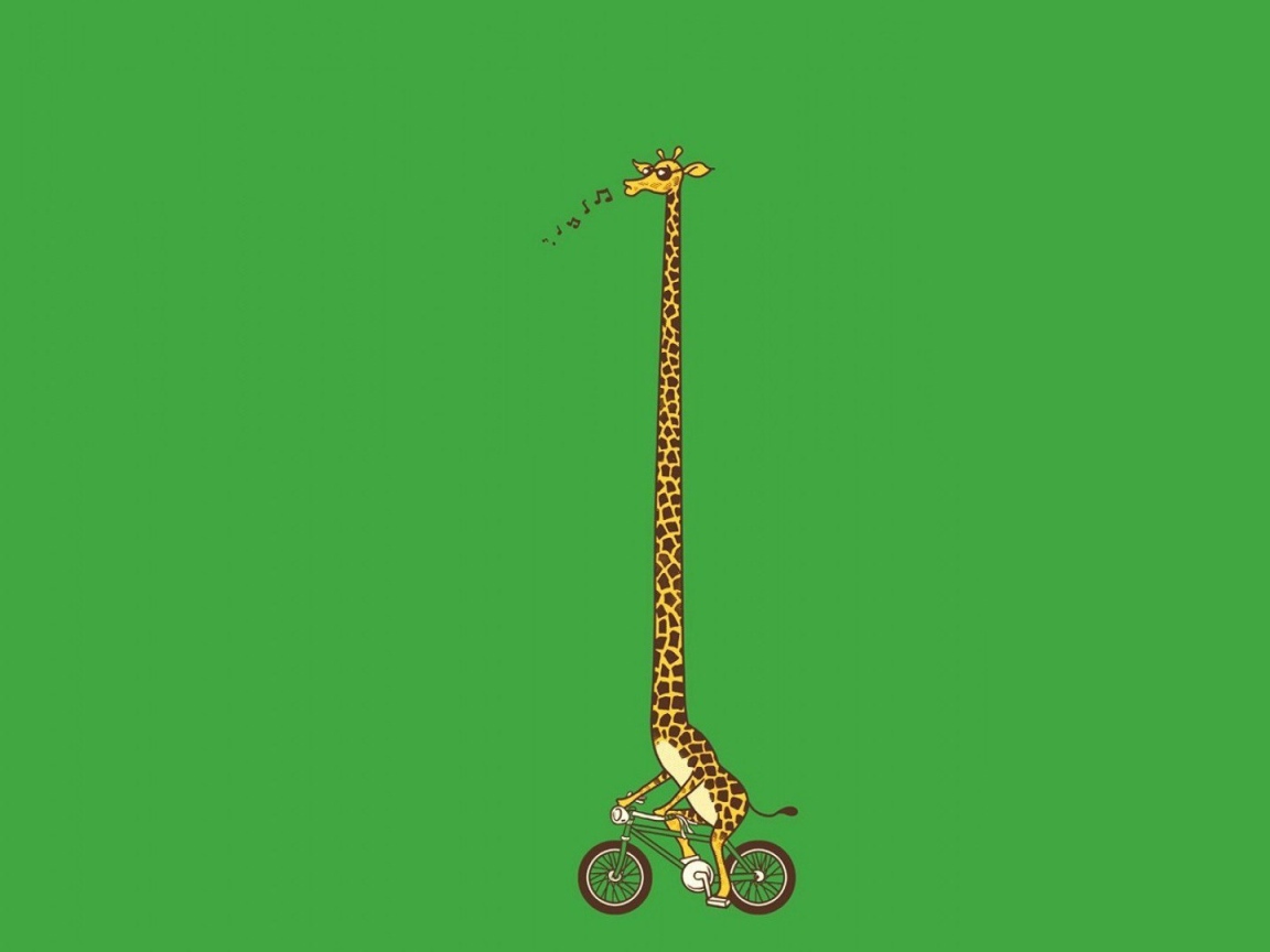 Жираф на велосипеде