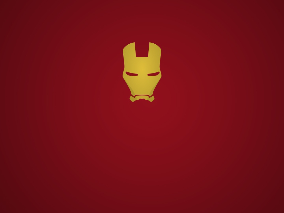 Золотая маска Железного человека, красный фон