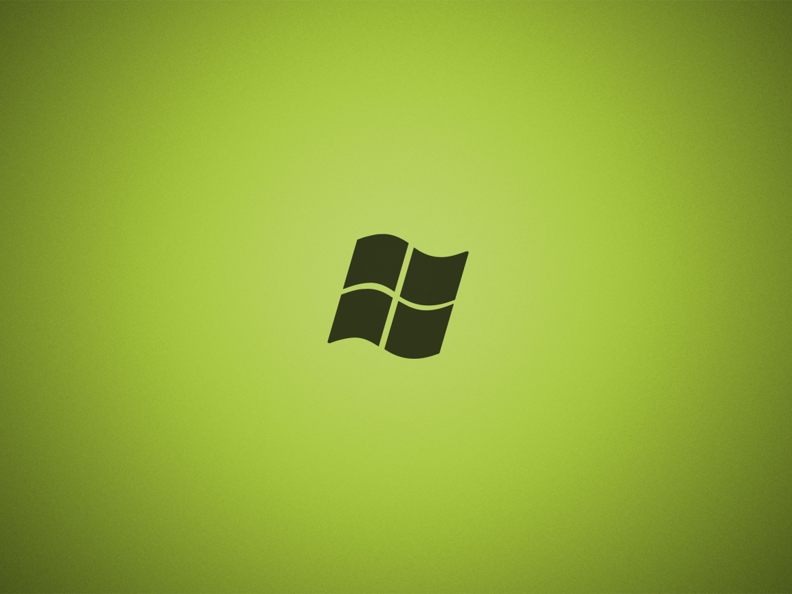 Серый логотип Майкрософт, зеленый фон