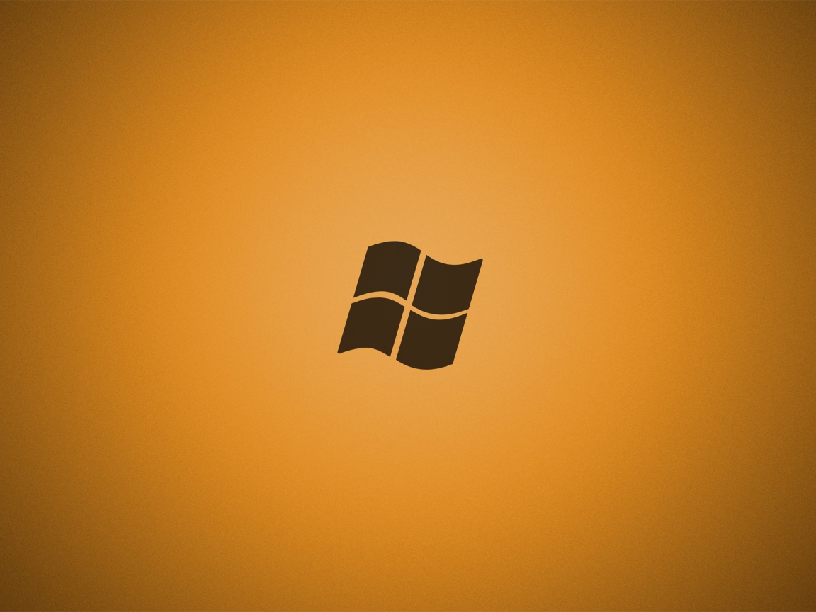 Серый логотип Майкрософт, оранжевый фон