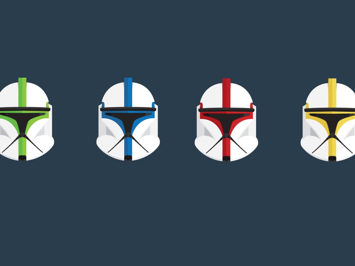 Шлемы командиров клонов, синий фон