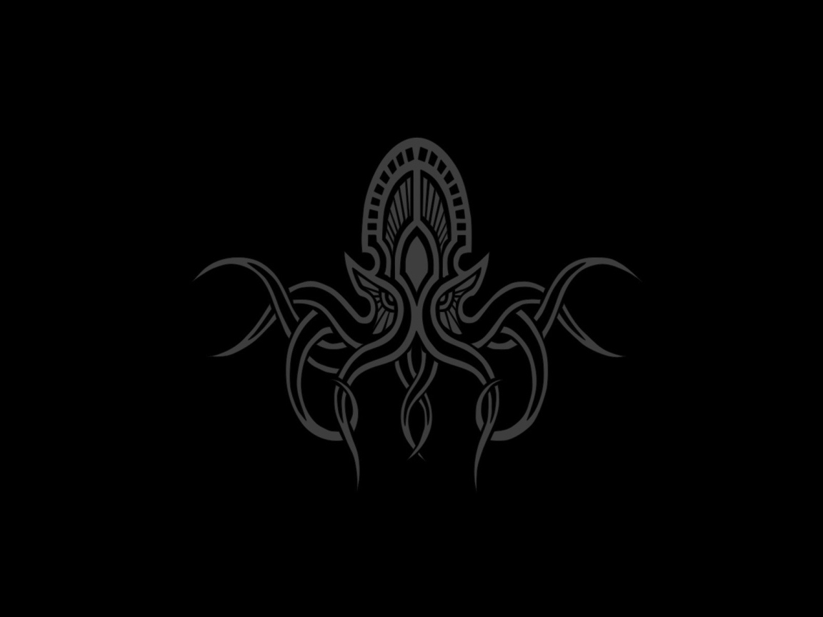 Изображение осьминога инопланетянина на черном фоне