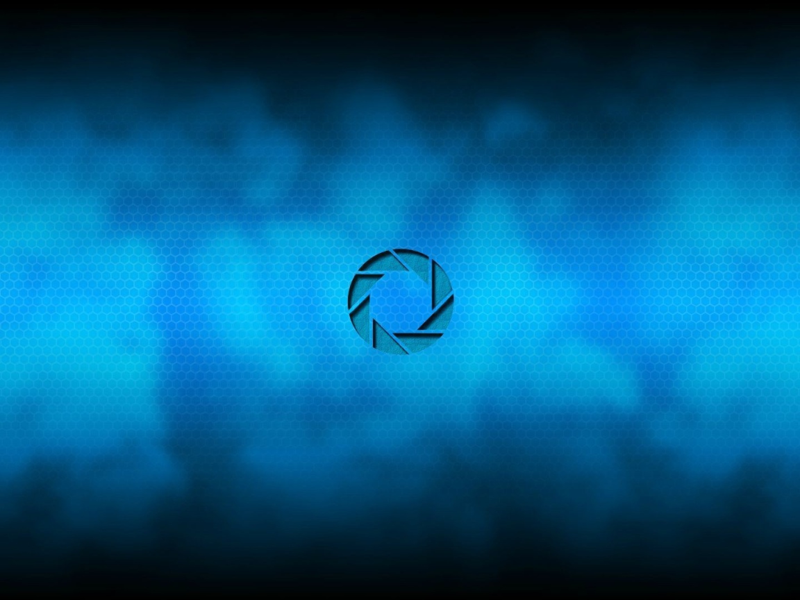 Логотип Aperture Science, синий фон