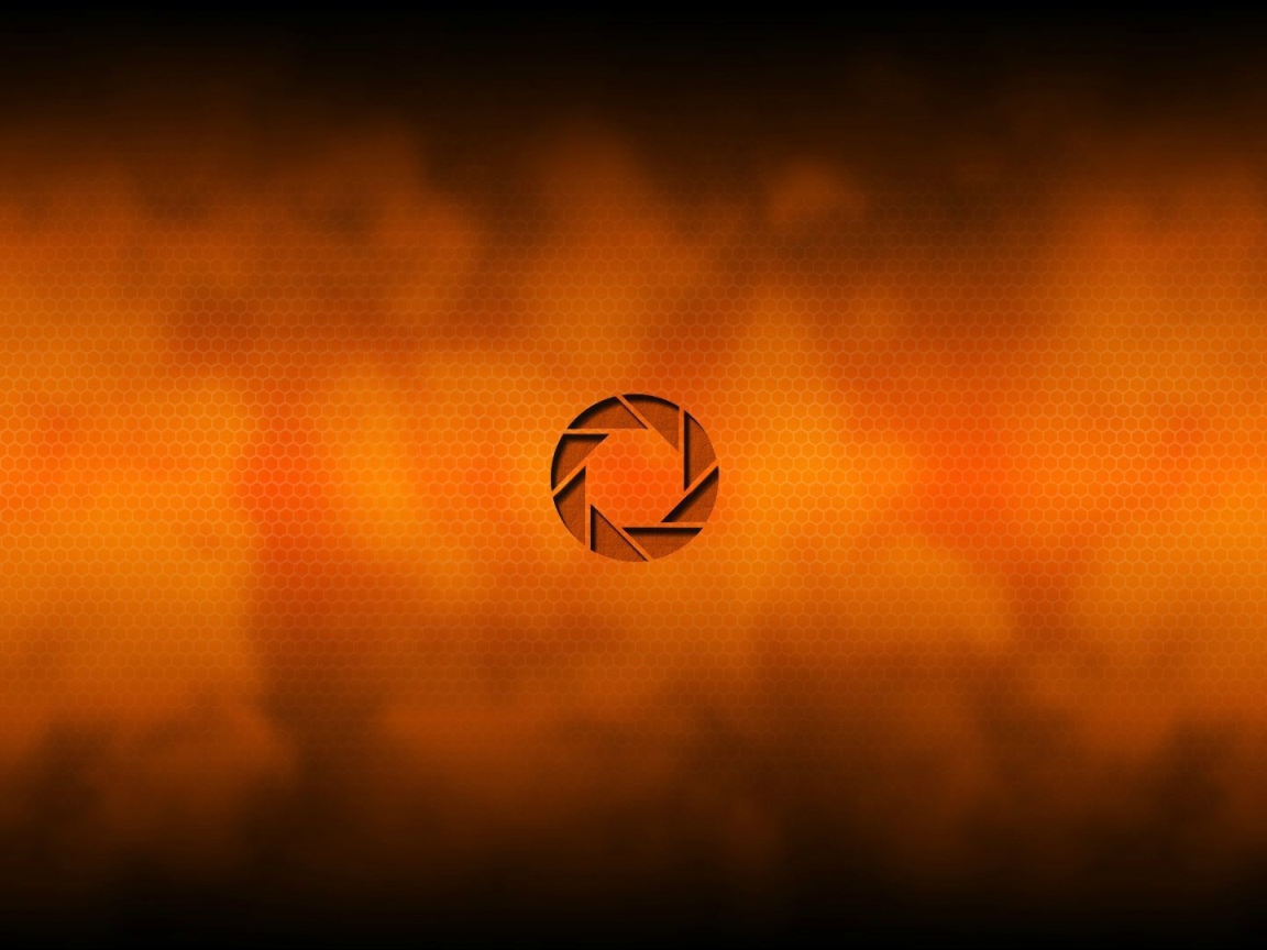 Логотип Aperture Science, оранжевый фон