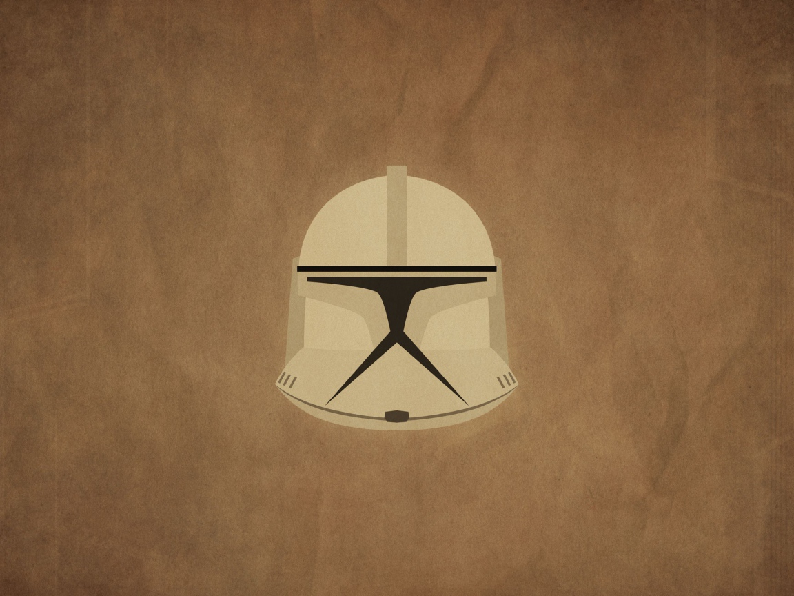 Маска клона из Звездных войн, коричневый фон