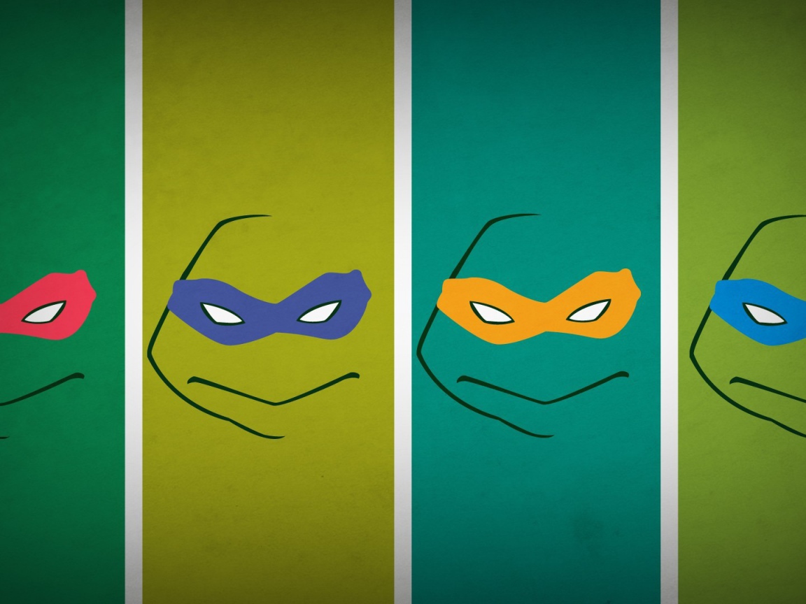 Маски героев Ниндзя Черепашки, фон