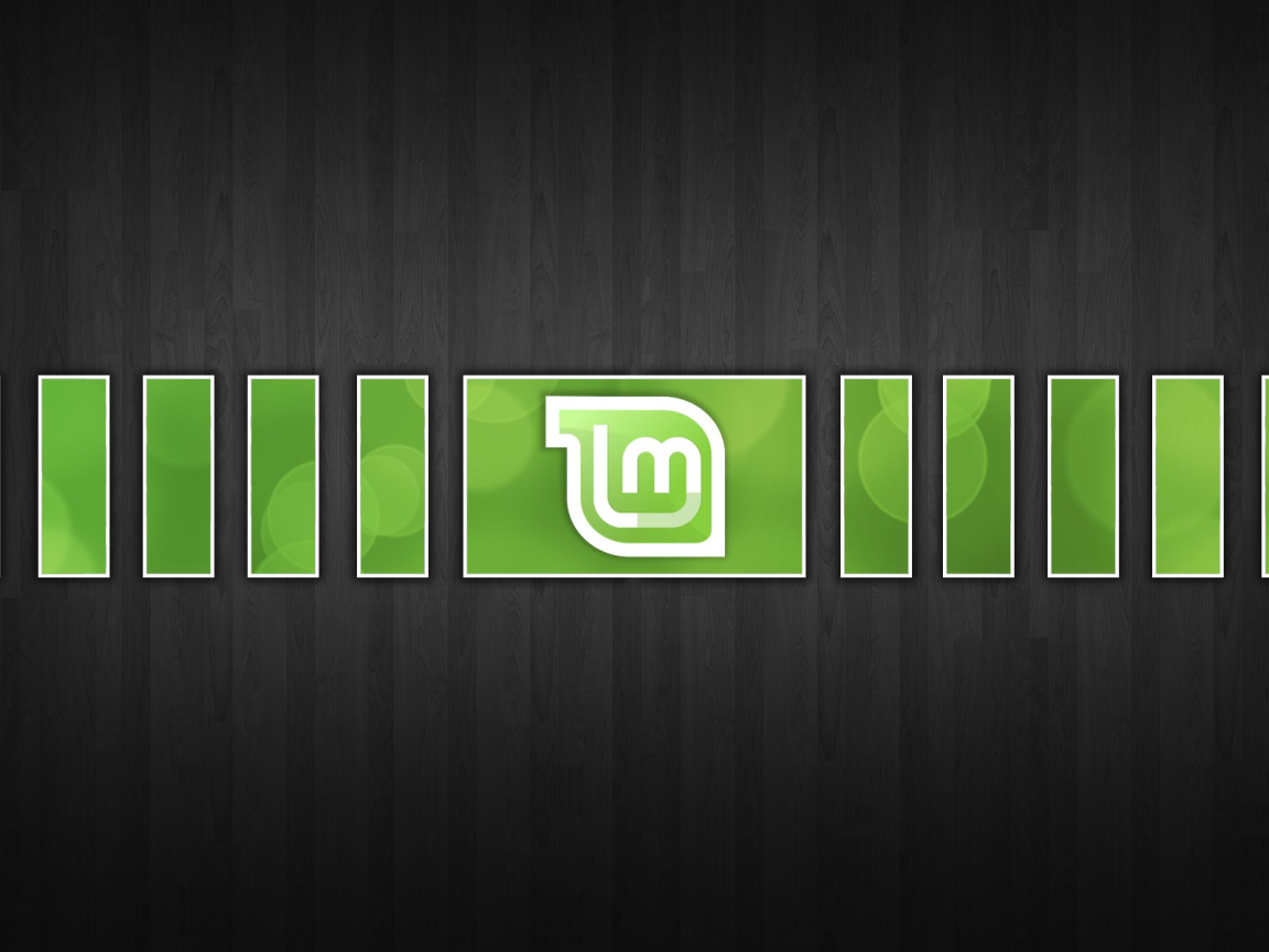 Модульная картина Linux Mint на черном фоне