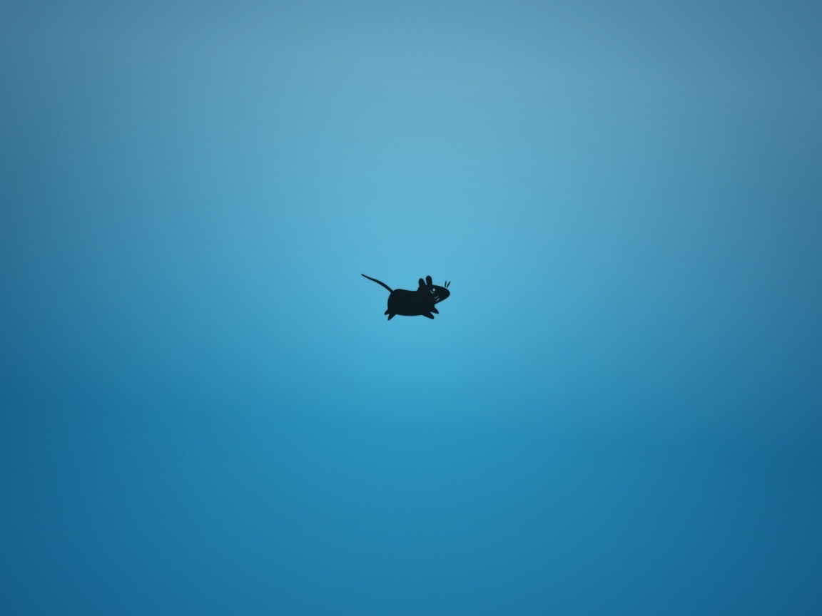 Мышка, голубой фон