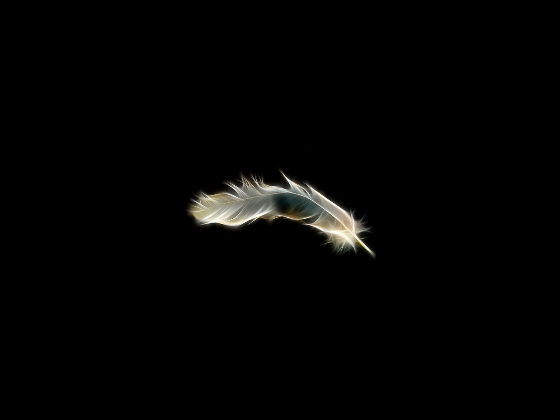 Неоновое перо на черном фоне