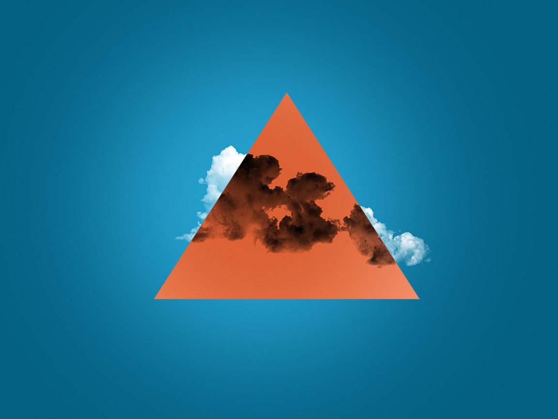 Оранжевый треугольник с облаком