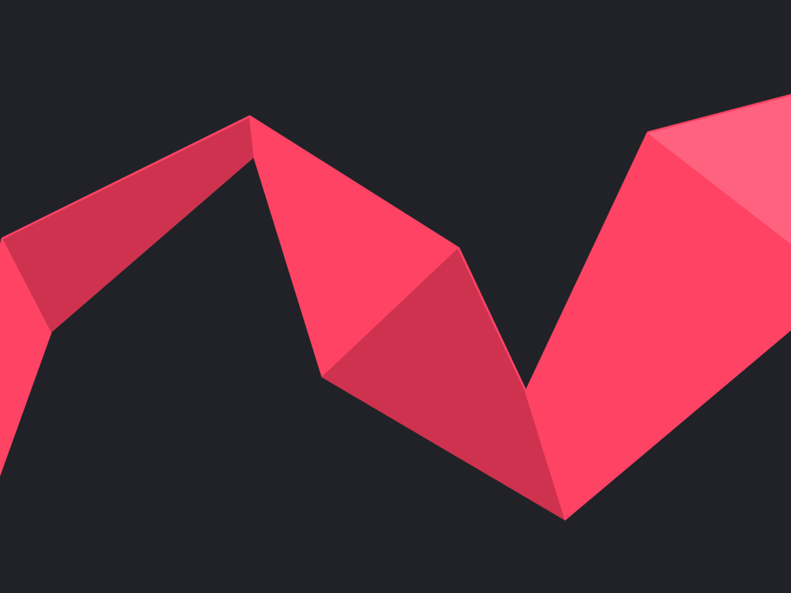 Розовая ломаная лента на сером фоне