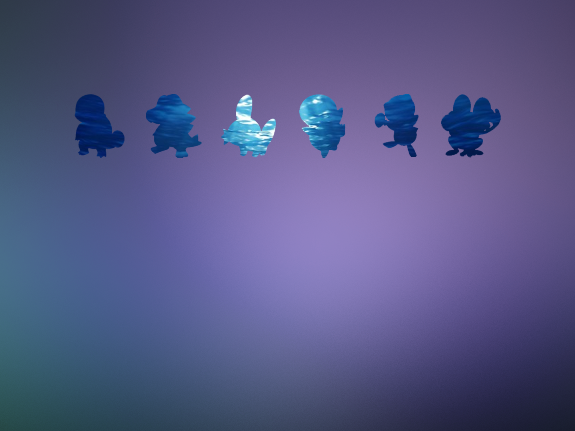 Покемоны, голубой фон