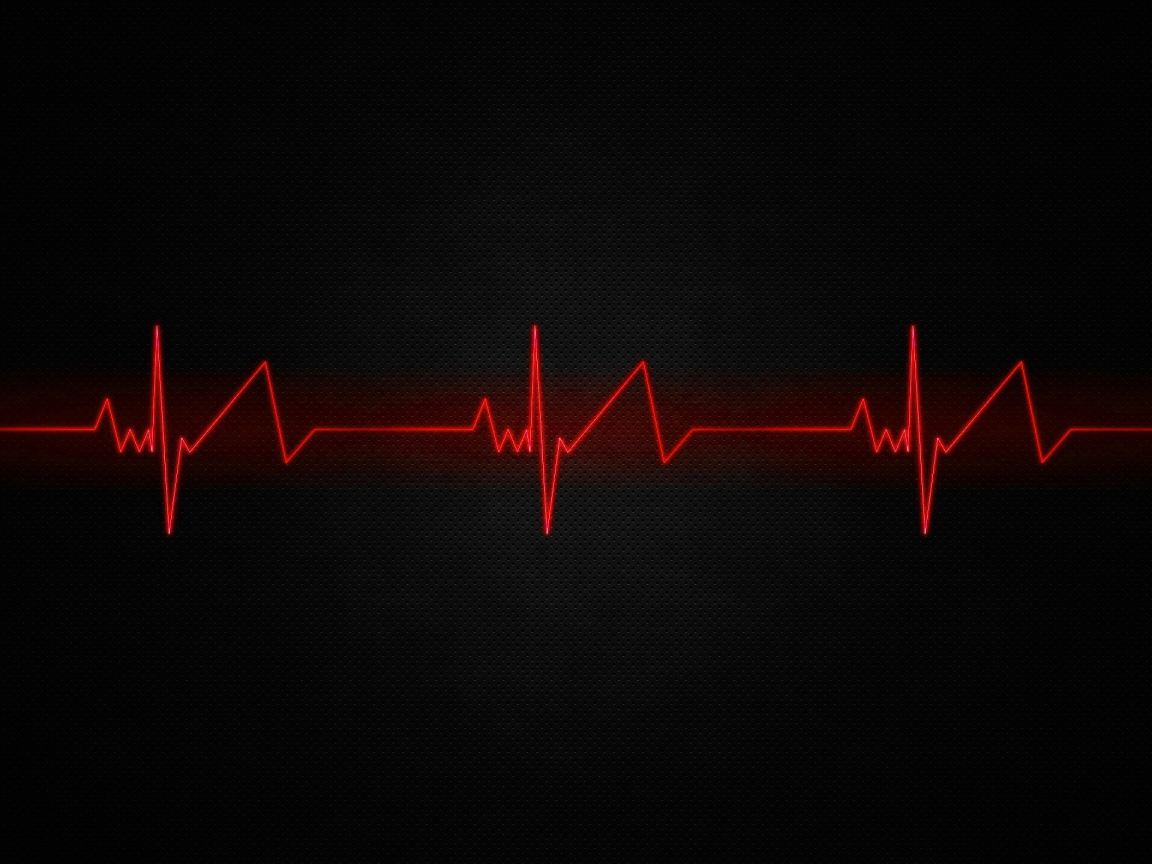 Красная нить пульса на черном фоне