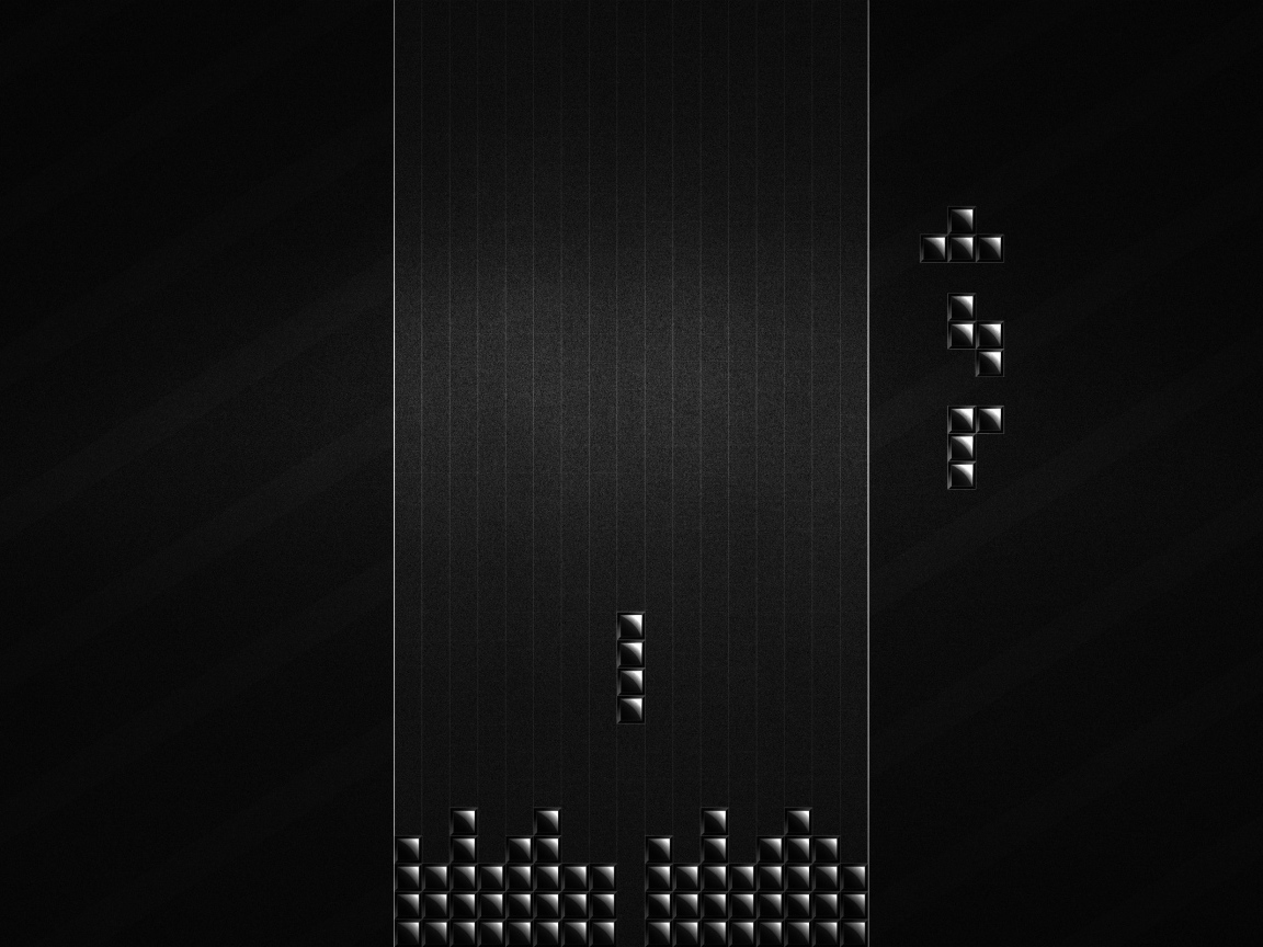 Ретро Тетрис, черный фон