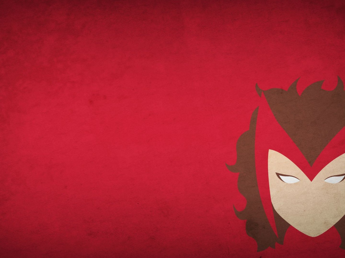 Алая ведьма, красный фон