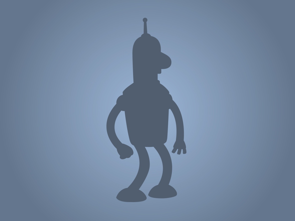 Силуэт Бендера, голубой фон