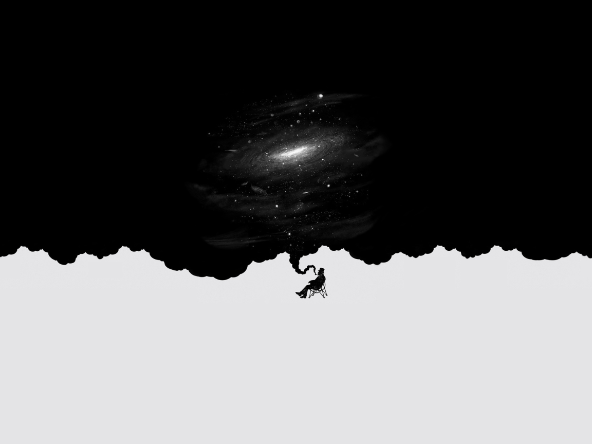 Курильщик, белый и черный фон