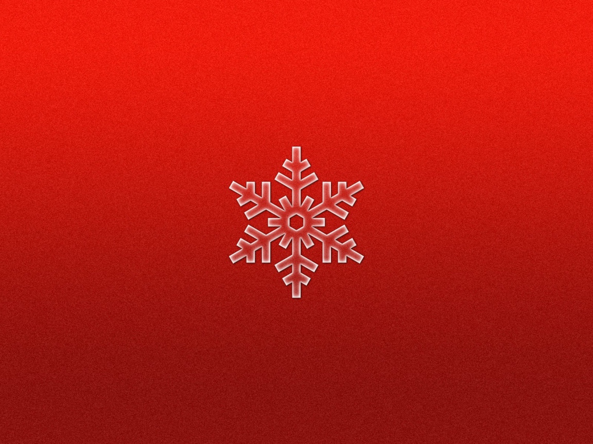 Снежинка на красном фоне