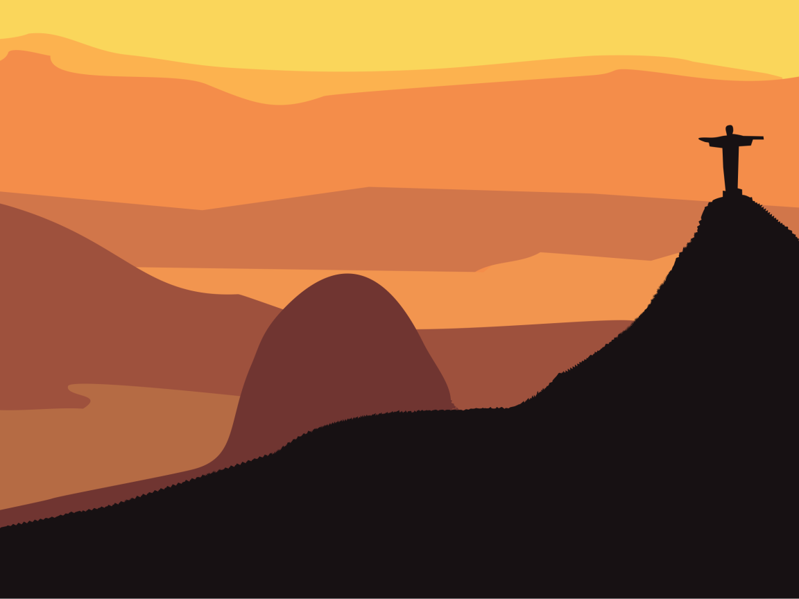 Статуя Христа в Рио, фон