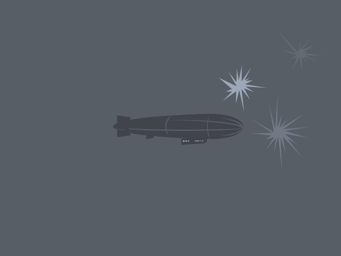 Дирижабль, серый фон