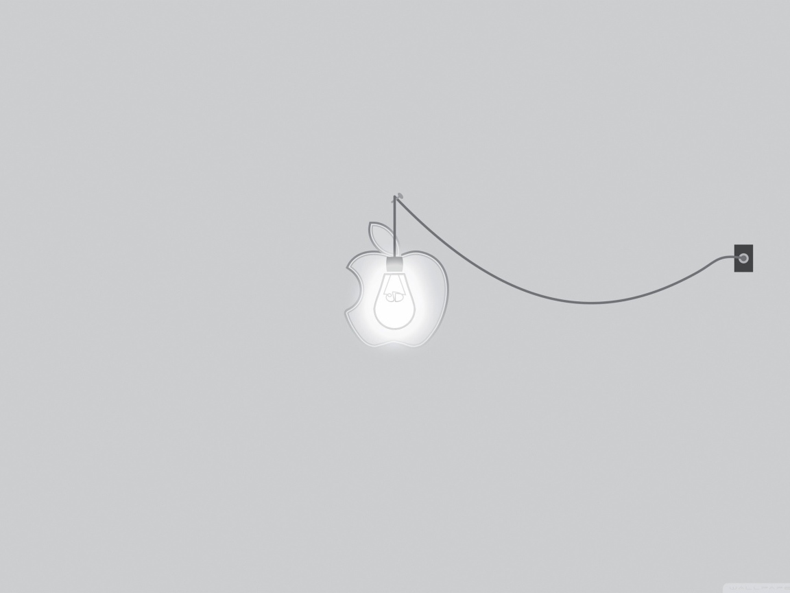 Лампа в Яблоке, серый фон