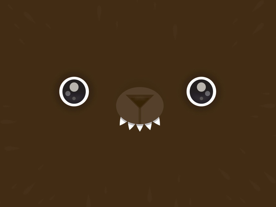 Мордочка медведя, коричневый фон