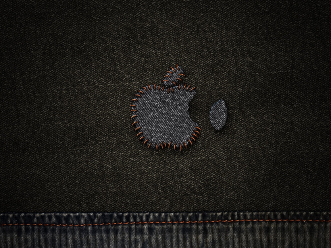 Заплатка на джинсах, символ Эппл