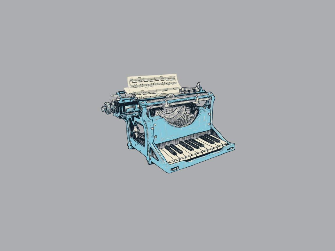 Печатная машинка для нот, фон