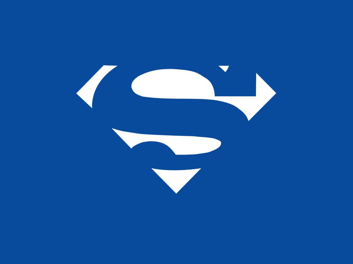 Белый символ Супермена, голубой фон