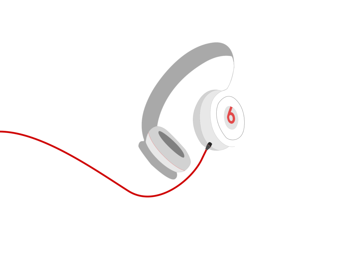 Белые наушники Beats, белый фон