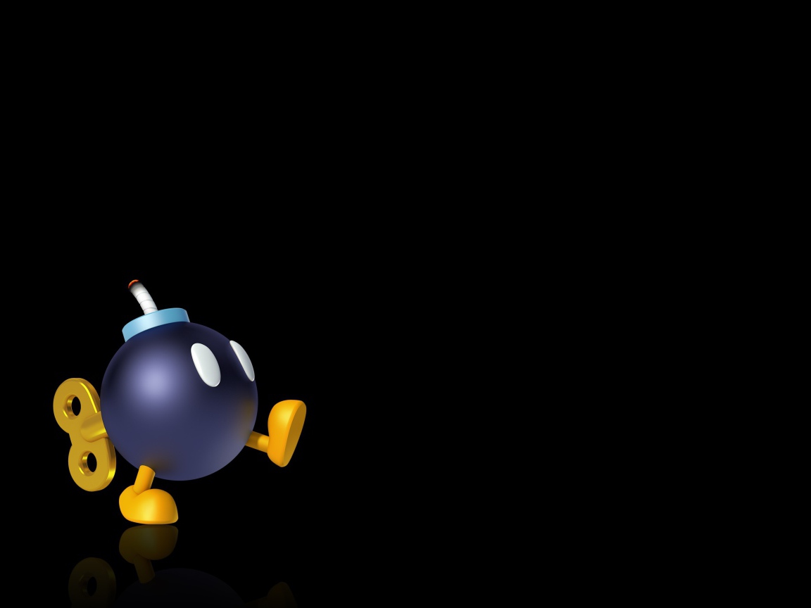 Заводная бомба на черном фоне