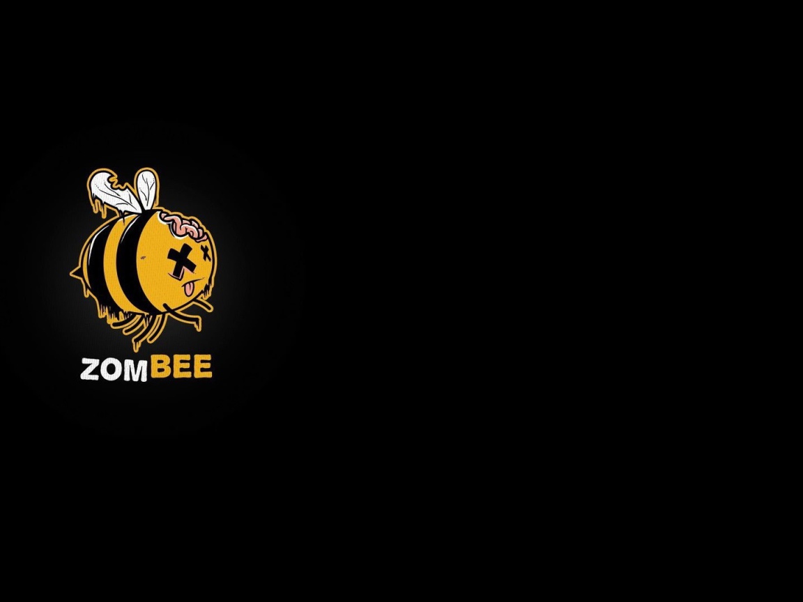 Зомби пчела, черный фон