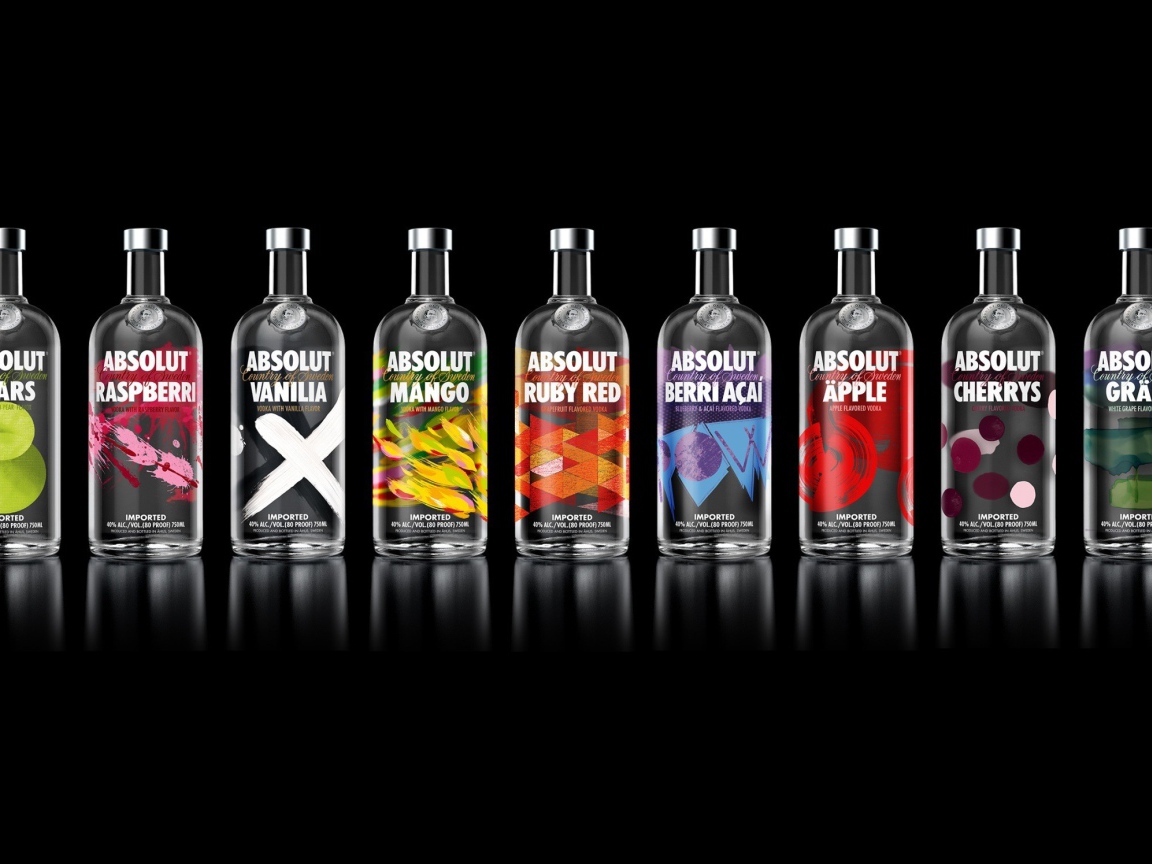 Ассортимент вкусов водки Absolut