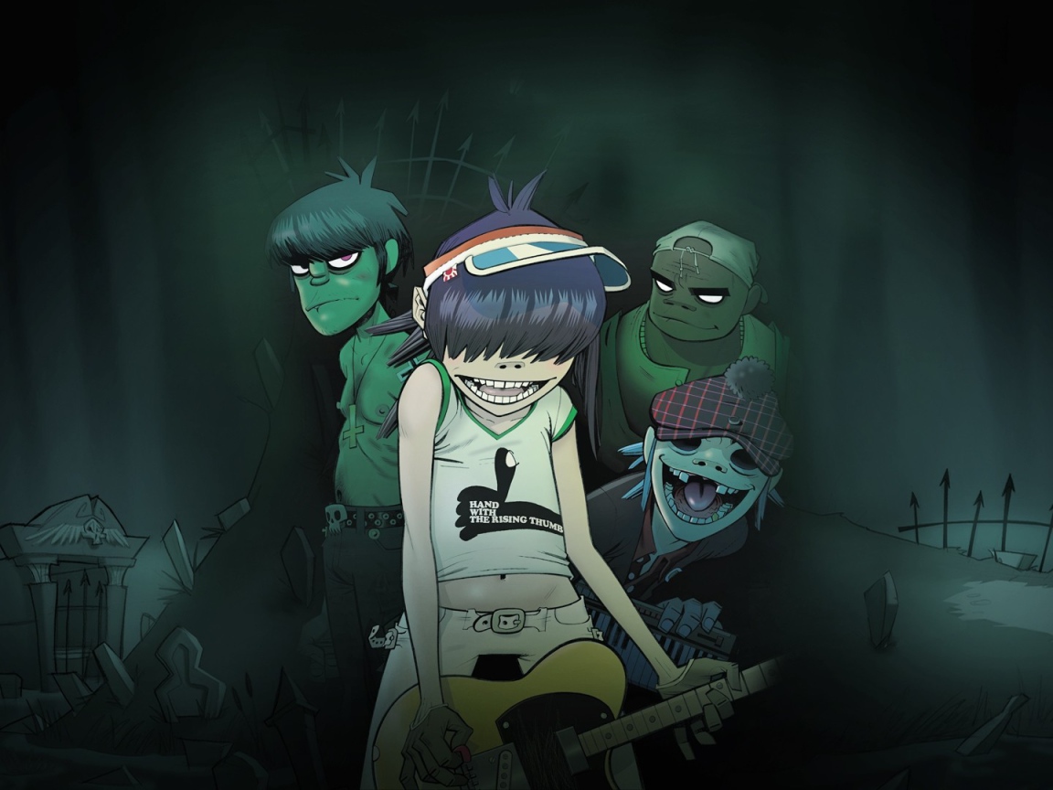 Рок группа из мультфильма Gorillaz