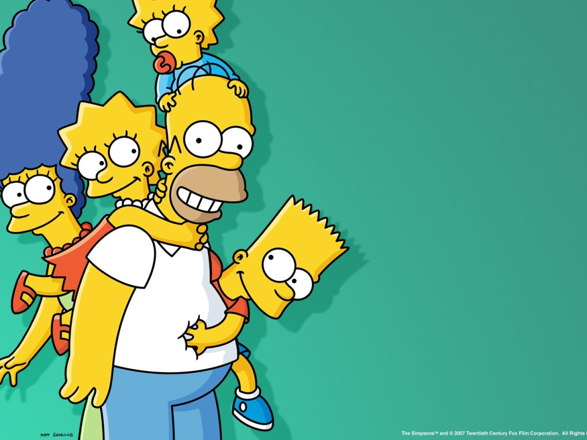 Дружная семейка из мультфильма Симпсоны